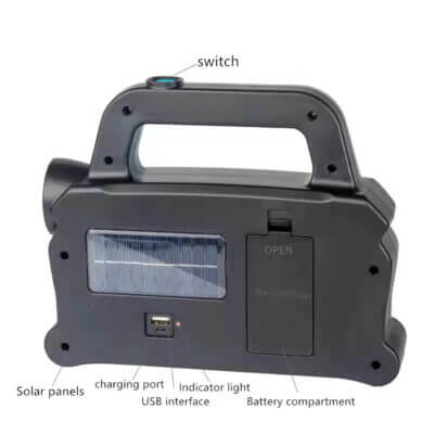 3 IN 1 SOLAR & ELECTRIC HURYBOLT CHARGEABLE WORK LIGHT