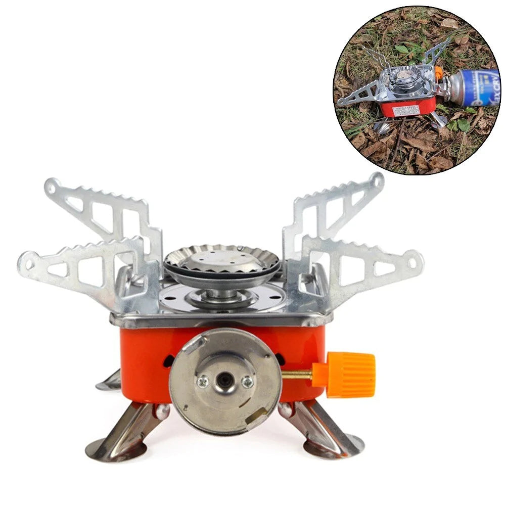 PORTABLE RETRACTABLE MINI PICNIC/CAMPING STOVE WITH A BUTANE BOTTLE